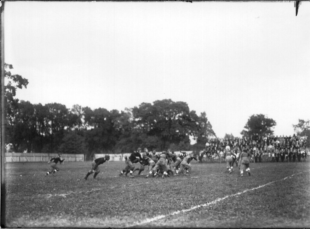 American football player in action during a game