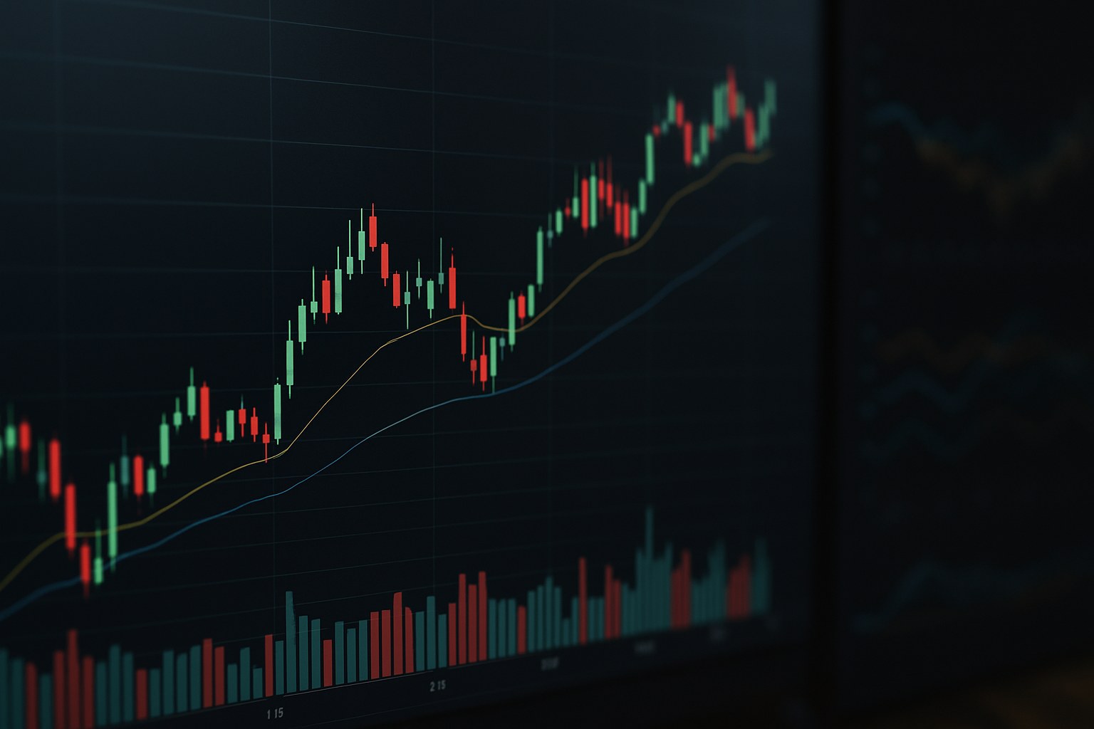 stock market charts data screen