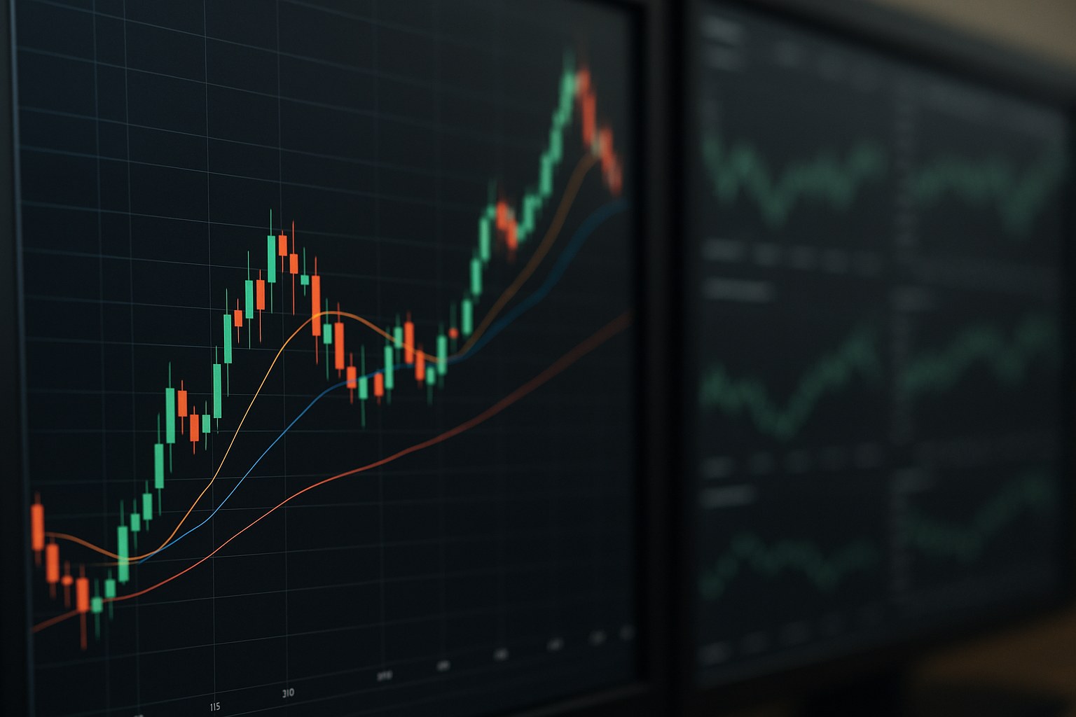 stock market charts data screen