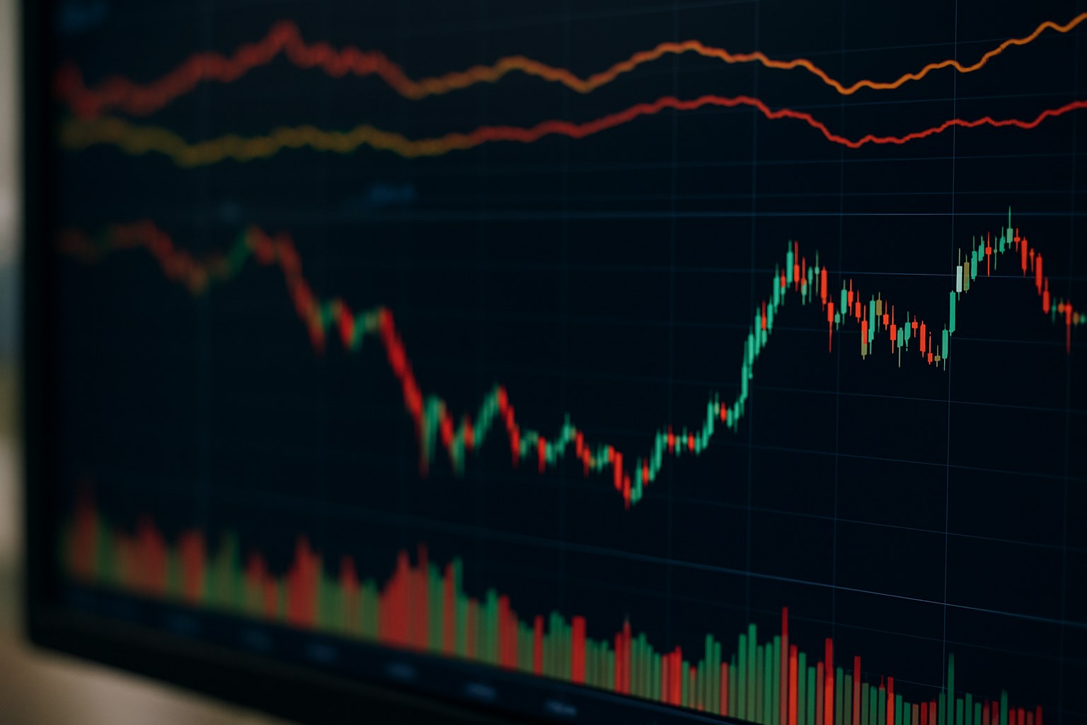 stock market charts data screen