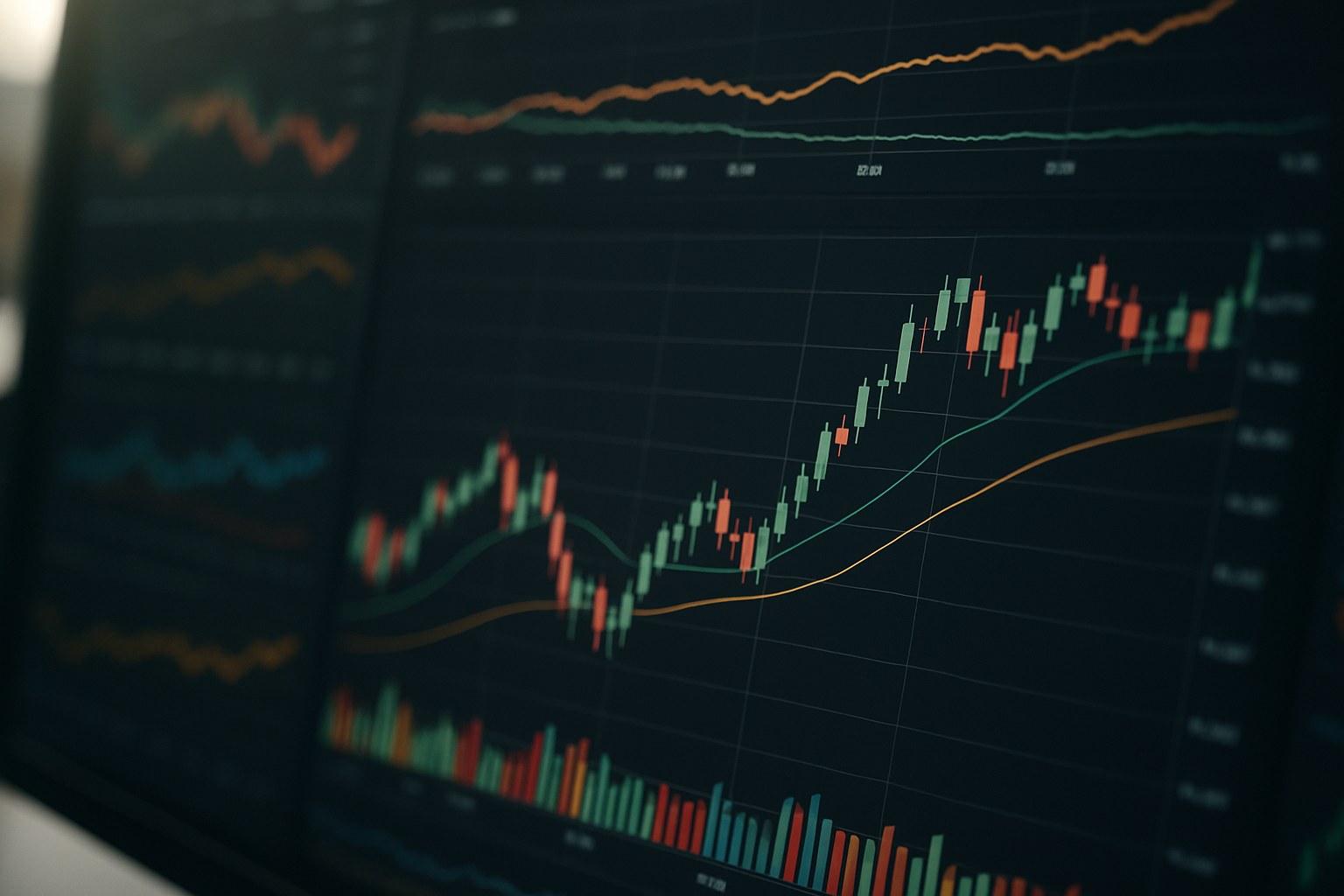 stock market charts data screen