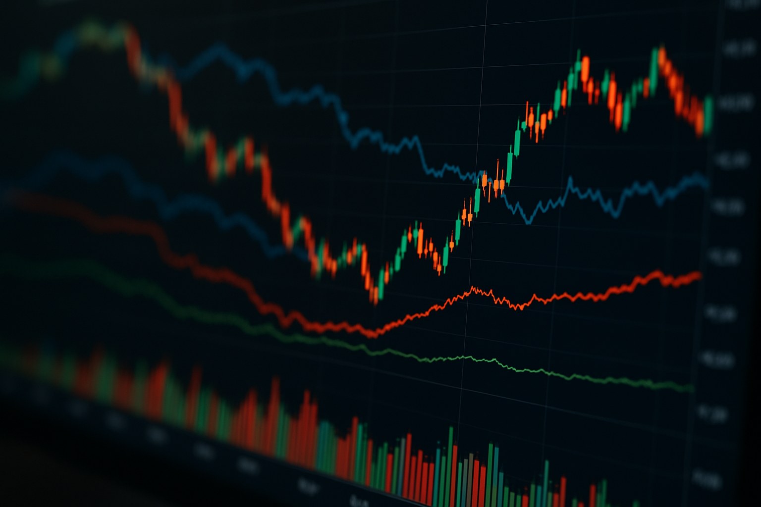 stock market charts data screen