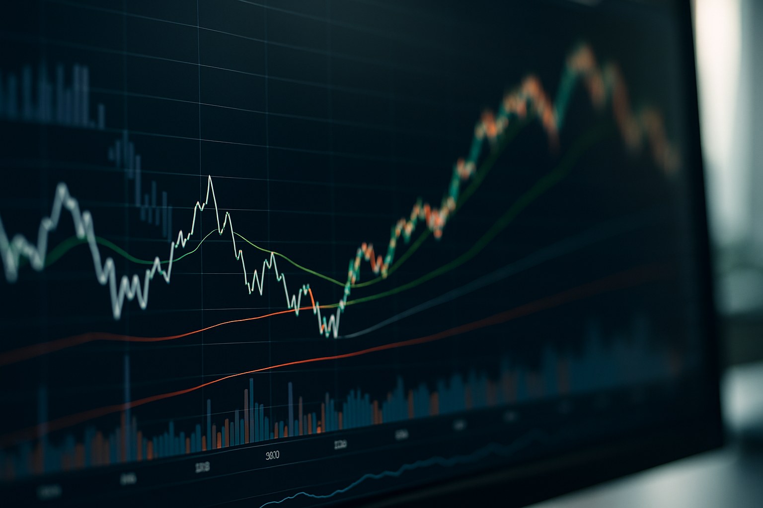 stock market charts data screen