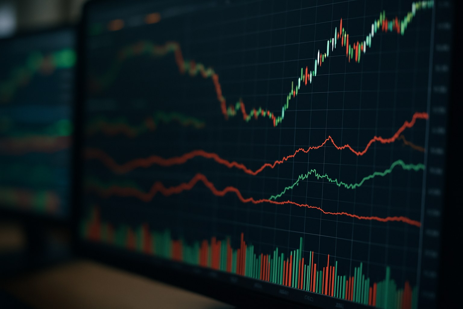 stock market charts data screen