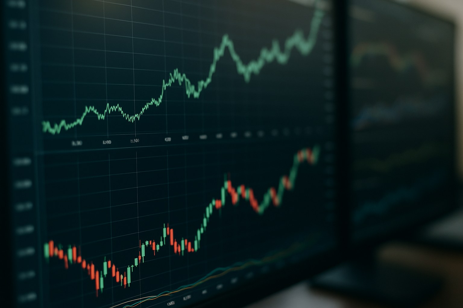 stock market charts data screen